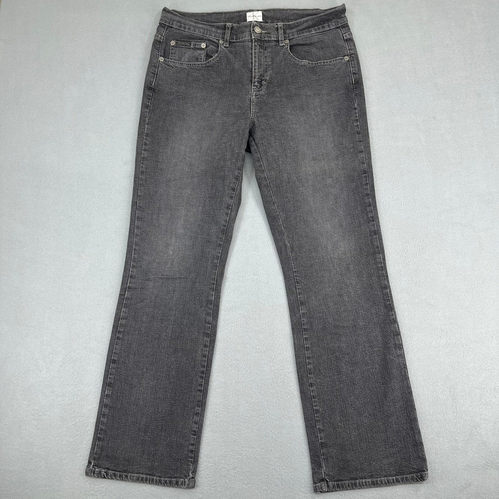 Calvin Klein Jeans Womens Size 8 Straight Leg Denim Pants Charcoal Gray
